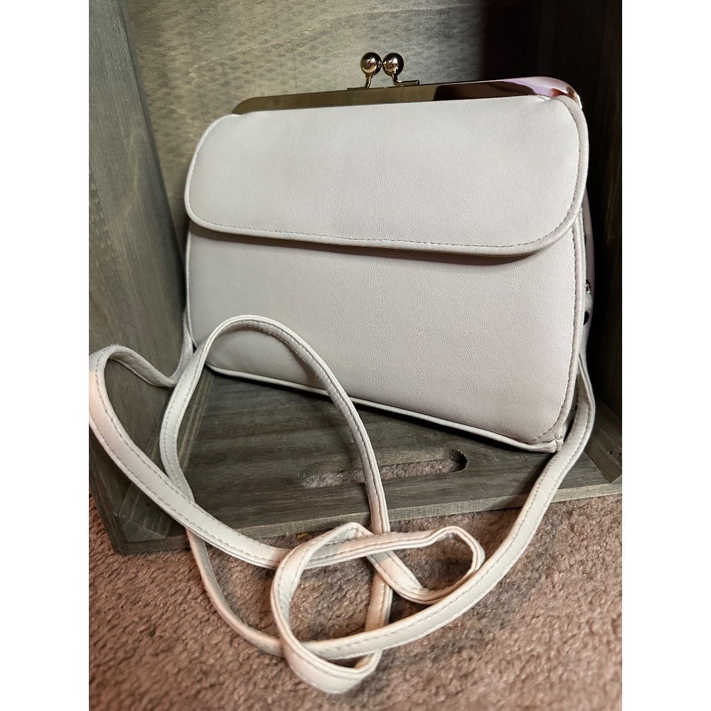 Vintage Rosetti Crossbody‎ Bag Wallet Insert Pale Beige Small Purse